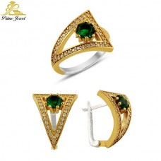 Gümüş Otantik Taşlı Set